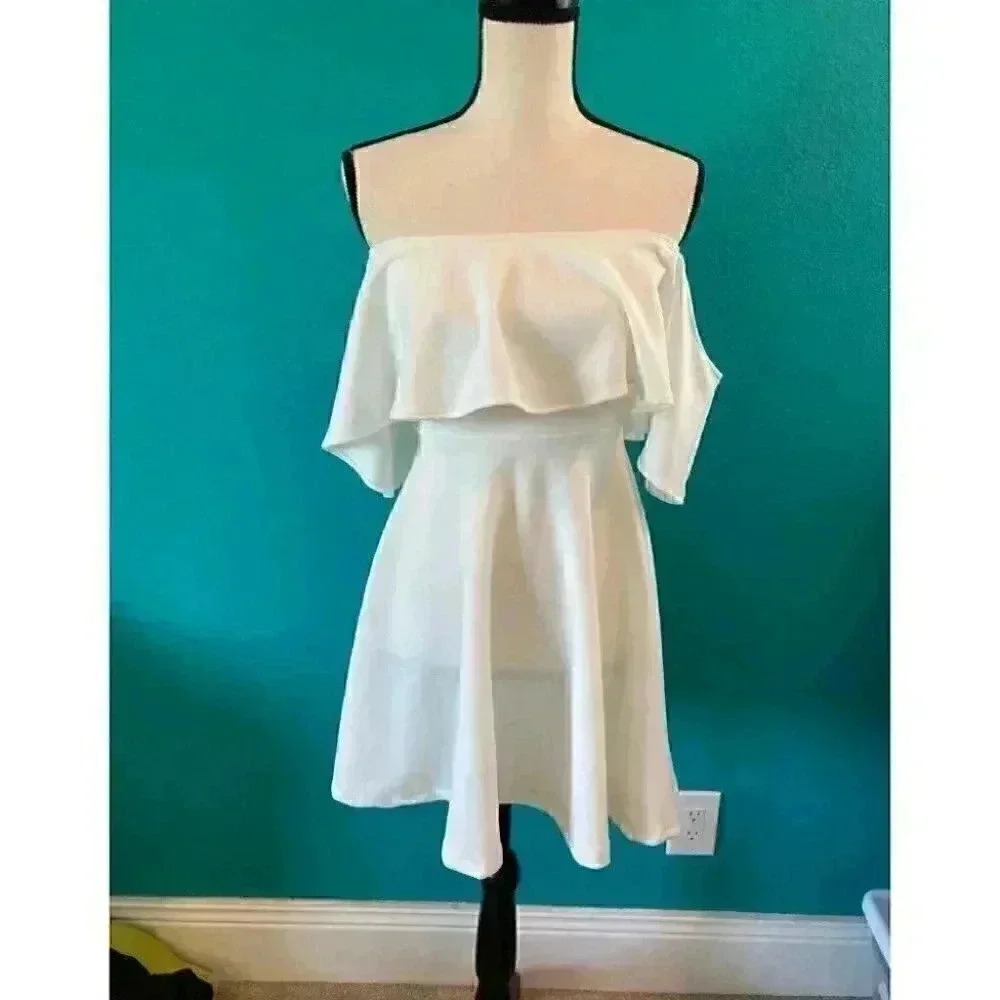 White Windsor off the shoulder dress